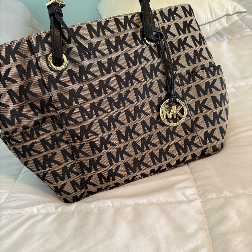 Michael Kors Black and Brown Signature Tote